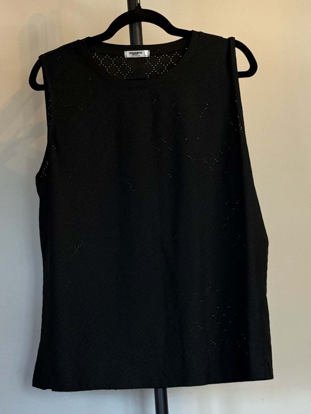 3/$10 Sleeveless Black Women's Top with Subtle Cutouts